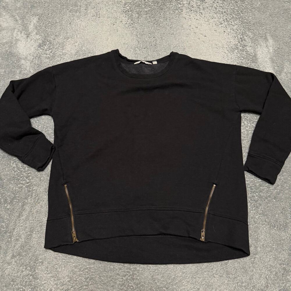 Athleta Sweatshirt Womens Medium Black Cityscape Pullover Long Sleeve Activewear